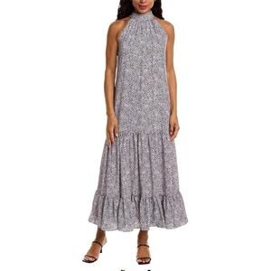 New Vince Camuto Women’s Sleeveless Printed Halter Maxi Dress Size M